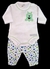 Conjunto de Body Manga Larga Con Monstruo Estampado y Medio Osito Cono Pie de Invierno Estampado Con Monstruos - 0-18 Meses