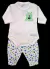 Conjunto de Body Manga Larga Con Monstruo Estampado y Medio Osito Cono Pie de Invierno Estampado Con Monstruos - 0-18 Meses