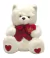 Oso de Peluche con Chaleco con Brillo y Corazon "I Love You" - 49 cm