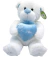 Oso de Peluche con Moño y Corazon "Te Amo" - 24 cm