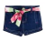 Soft Red Short Jean con Lazo Estampado Flor - 1 - 5
