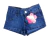 Short de Jean con Bolsillos Bordados Corazon