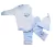 Conjunto 3 Piezas Body Rayado Con Medio Osito Ranita Lisa Con Gorro Rayado - 0M-6M