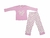 Pijama Invierno Remera Manga Larga Bordado Corazon con Flores y Pantalon - 6-12