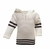 Pullover Sweater Tejido con Cierre Rayas y Capucha