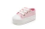 Zapatilla Lona Con Base Cordones Rayada Rosa