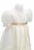 Vestido Bautismo manga corta en gasa con faja y borde de falda en razo - 1-3 - comprar online