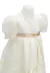 Vestido Bautismo manga corta en gasa con faja y borde de falda en razo - 1-3 - comprar online