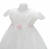 Vestido Bautismo Tul Con Mangas y Lazo Con Flores Rosas Y Blancas - 2 al 3 - comprar online