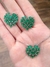 Conjunto Colar e Brinco Coração Zircônia Verde * Banhado em Ouro Branco na internet