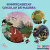 ROMPECABEZA CIRCULAR DE MADERA - Sistema solar - Dinosaurios