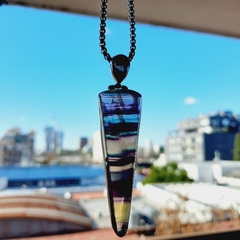 Dije Fluorita arcoíris y turmalina bicolor - comprar online