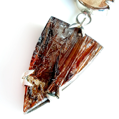 Dije cuarzo con rutilo oxidado y topacio imperial - Ser Mineral Accesorios 
