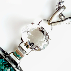 Dije topacio transparente y dioptasa - Ser Mineral Accesorios 