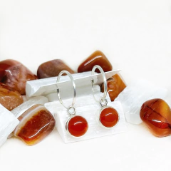 Aros cornalina - Ser Mineral Accesorios 