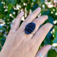 Anillo turmalina negra - Ser Mineral Accesorios 