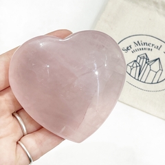 Corazón de cuarzo rosa premium (A)