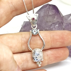 Dije triple, adularia, topacio y granate - Ser Mineral Accesorios 