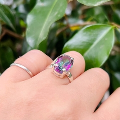 Anillo topacio mistico oval - Ser Mineral Accesorios 