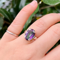 Anillo topacio mistico oval