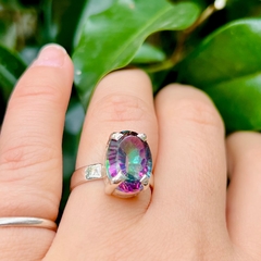 Anillo topacio mistico oval - tienda online