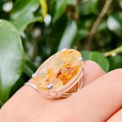 Anillo hematoide con inclusiones de pirita - comprar online