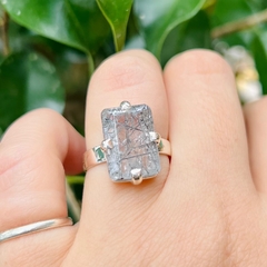 Anillo cuarzo turmalinado facetado (A) - Ser Mineral Accesorios 