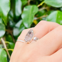 Anillo cuarzo biterminado natural herkimer - Ser Mineral Accesorios 