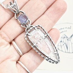Dije cuarzo con pirita y tanzanita - Ser Mineral Accesorios 