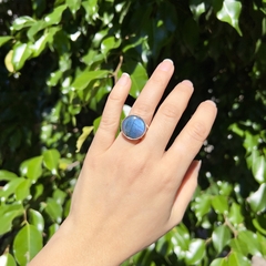 Imagen de Anillo Labradorita azul redondo