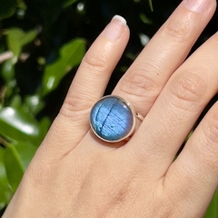 Anillo Labradorita azul redondo - Ser Mineral Accesorios 