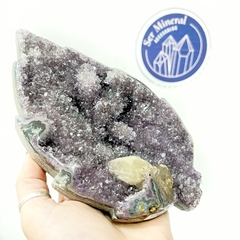 Hoja drusa amatista con calcita cristalizada (C) - comprar online