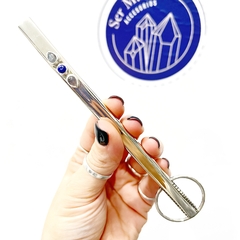 Bombilla triple engarce labradorita y lapislazuli - Ser Mineral Accesorios 