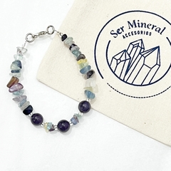 Pulsera de Fluorita y amatista - comprar online