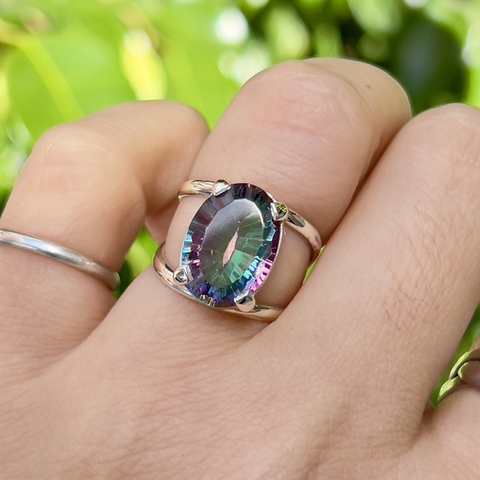 Anillos topacio mistico oval - comprar online