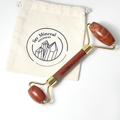 Roller facial doble de jaspe rojo - comprar online