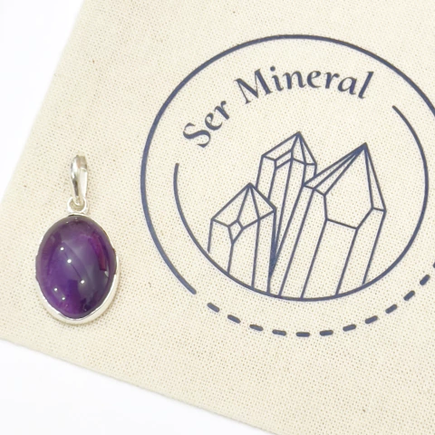 Dije Amatista oval con detalle envirola - comprar online