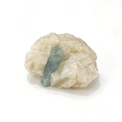 Pieza de aguamarina en matriz de cuarzo (C) - Ser Mineral Accesorios 