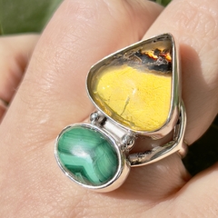 Anillo Malaquita y ambar en internet