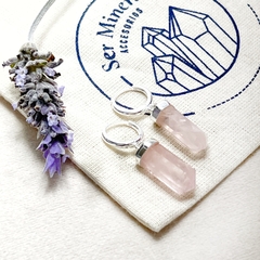 Aros bastoncito laser cuarzo rosa