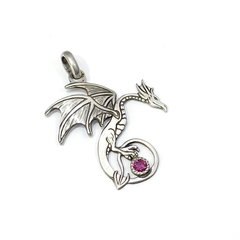 Dije dragón con piedra facetada - Ser Mineral Accesorios 