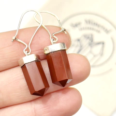 Aros bastoncito jaspe rojo