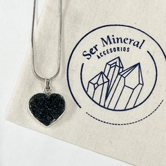 corazon agata cristalizada negro - comprar online