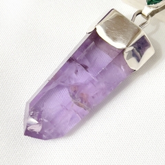 Dije Amatista y malaquita - Ser Mineral Accesorios 