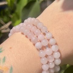 Pulsera de cuarzo rosa