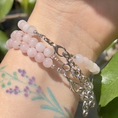 Pulsera de cuarzo rosa - Ser Mineral Accesorios 