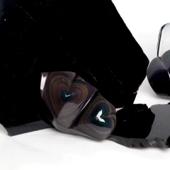 Corazones de obsidiana arco iris - Ser Mineral Accesorios 