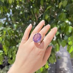 Anillo de amatista facetado oval - Ser Mineral Accesorios 