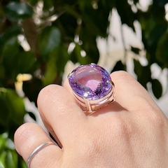 Anillo de amatista facetado oval - comprar online