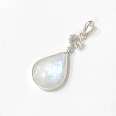 Dije diamante herkimer y adularia (piedra de la luna) - comprar online